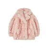 Ganni Teddy-textured Double-breasted Coat In Pink