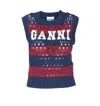 Ganni Multicolor Blue Striped Vest