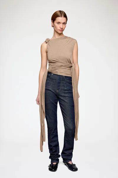 Ganni Coca Mocha Top In Brown