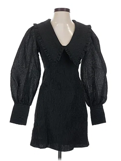 Pre-owned Ganni Cocktail Dress In Black