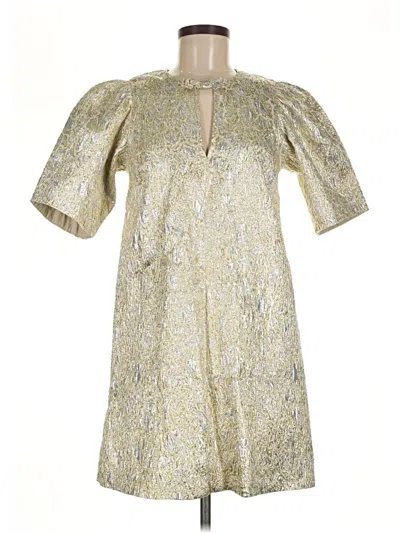 Pre-owned Ganni Cocktail Dress In Gold