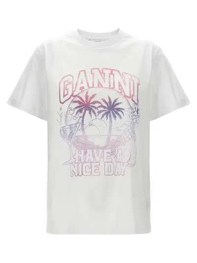 Ganni Cocktail T-shirt In White