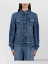 Ganni Classic Blue Denim Shirt With Cropped Silhouette