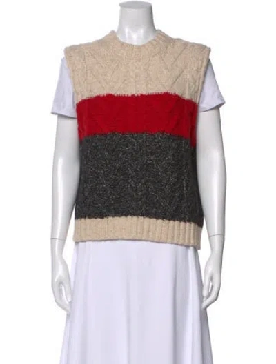 Pre-owned Ganni Colorblock Pattern Crew Neck Sweater In Multi