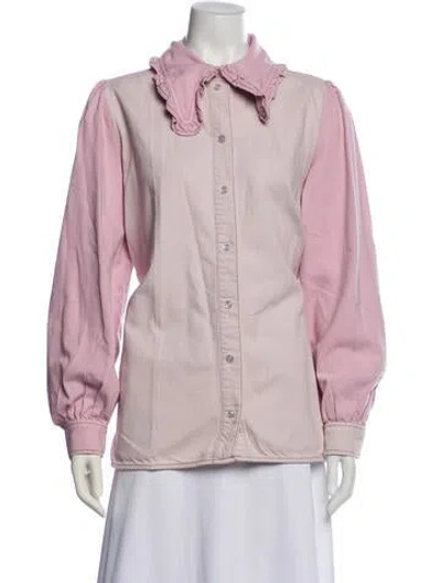 Pre-owned Ganni Colorblock Pattern Jacket In Pink