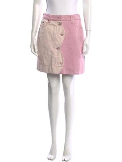Pre-owned Ganni Colorblock Pattern Mini Skirt In Pink