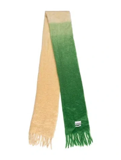 Pre-owned Ganni Colorblock Pattern Scarf In Multi