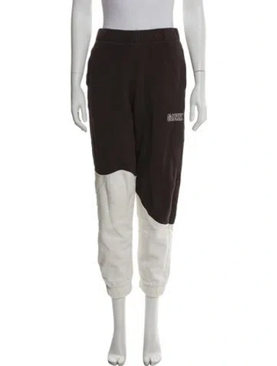 Pre-owned Ganni Colorblock Pattern Sweatpants In Brown