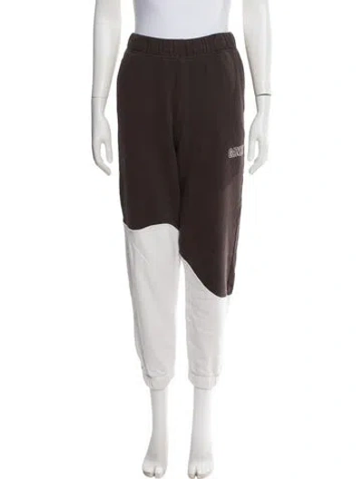 Pre-owned Ganni Colorblock Pattern Sweatpants In Brown