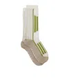 Ganni Colour-block Striped Socks In White