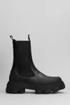 Ganni Mid Chunky Leather Chelsea Boots In Black