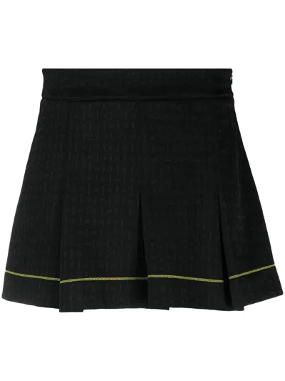 Ganni Pleated Miniskirt In Black