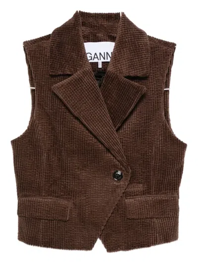 GANNI CORDUROY BUTTONED WAISTCOAT
