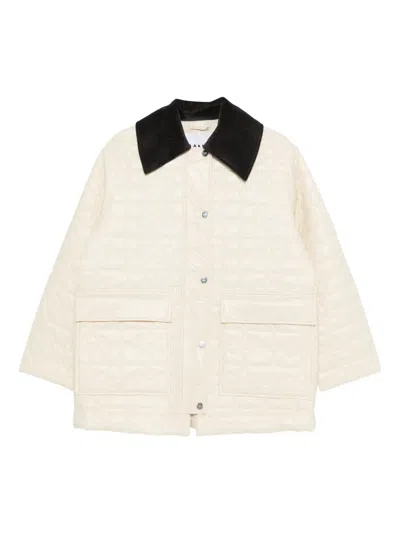 Ganni Womens Angora Relaxed-fit Corduroy-collar Quilted Jacket In Multi