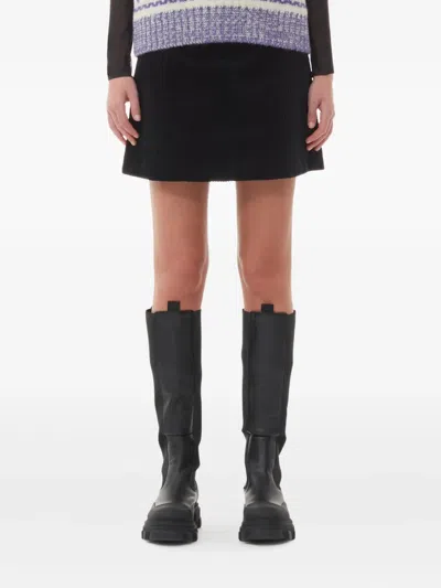 Ganni Minirock Aus Cord In Black