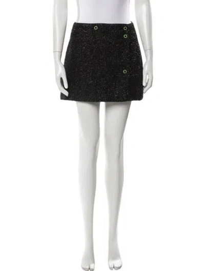 Pre-owned Ganni Corduroy Mini Skirt In Black