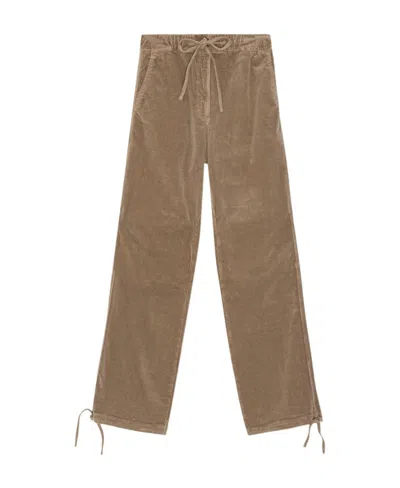 Ganni Corduroy Organic Cotton Trousers In Brown