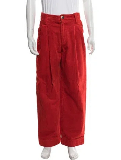 Pre-owned Ganni Corduroy Pants In Red