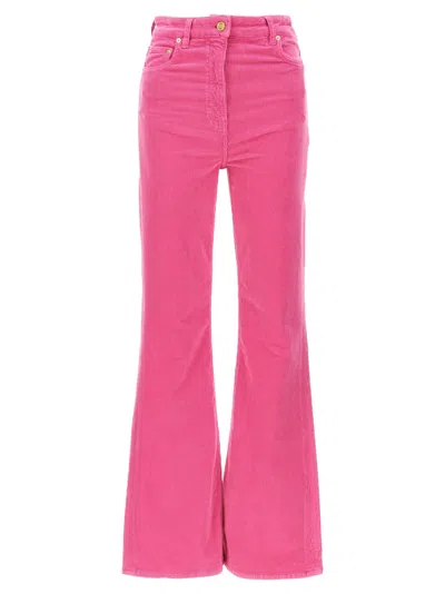 Ganni Corduroy Trousers Pants Fuchsia In Pink