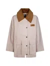 Ganni Multicolor Polyester Full-length Jacket In Brown