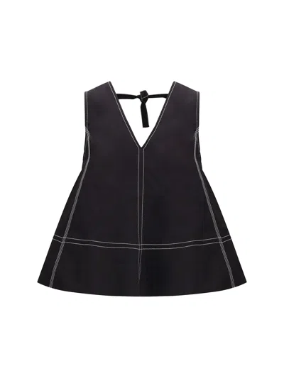 GANNI COTTON A-LINE TOP