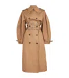Ganni Womens Tigers Eye Logo-embellished Bonded Cotton Trench Coat In Beige