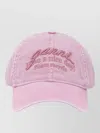 Ganni Solid Color Baseball Cap In Pink