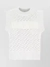Ganni Textured Organic Cotton Blend Sweater Vest In White