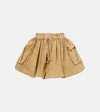 Ganni Cotton-blend Miniskirt In Brown