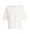 Ganni White Broderie Anglaise Tie Blouse In White
