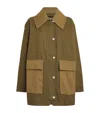 Ganni Oversized Cotton Utility Jacket In Green