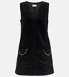 Ganni Cotton Corduroy Minidress In Black
