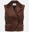 Ganni Corduroy Buttoned Waistcoat In Brown