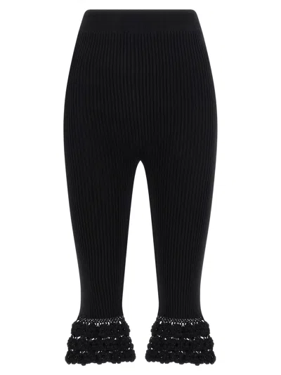 Ganni Cotton Crochet Trousers In Black