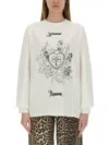 Ganni Re-cut Heavy Jersey Charm Long Sleeve T-shirt In White