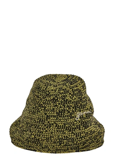 Ganni Cotton Hat In Green