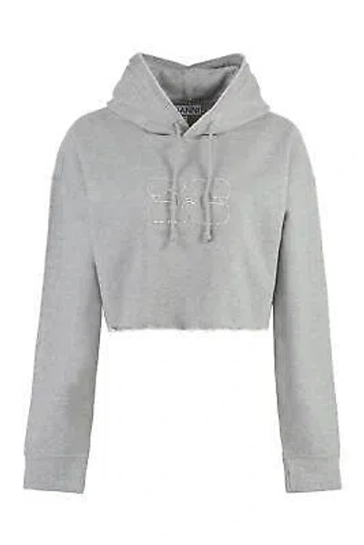 Pre-owned Ganni Cotton Hoodie In Gray
