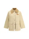 Ganni Womens Oversized-collar Brand-patch Woven Jacket Pale Khaki In Neutral