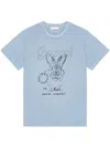 Ganni Future Basic Jersey Bunny Relaxed T-shirt Soft Chambray