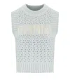 Ganni Textured Organic Cotton Blend Sweater Vest
