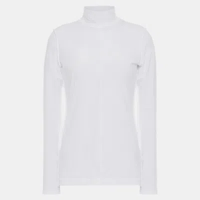Pre-owned Ganni Cotton Long Sleeved Top 38 In White