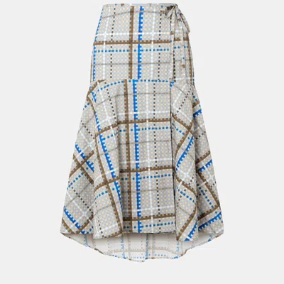 Pre-owned Ganni Cotton Midi Skirts M Eu 36 In Multicolor