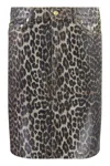 Ganni Denim Animalier Skirt In Multicolor