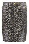 Ganni Denim Animalier Skirt In Multicolor