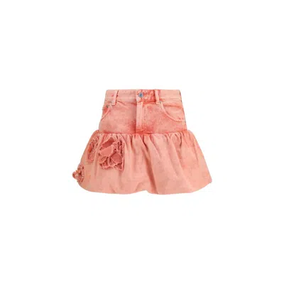 Ganni Cotton Mini Women's Skirt In Pink