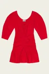 Ganni Gathered Poplin Minidress