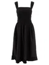 Ganni Organic Poplin Smock Dress In Black