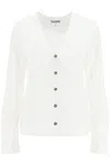 Ganni Organic Cotton Poplin Shirt In White