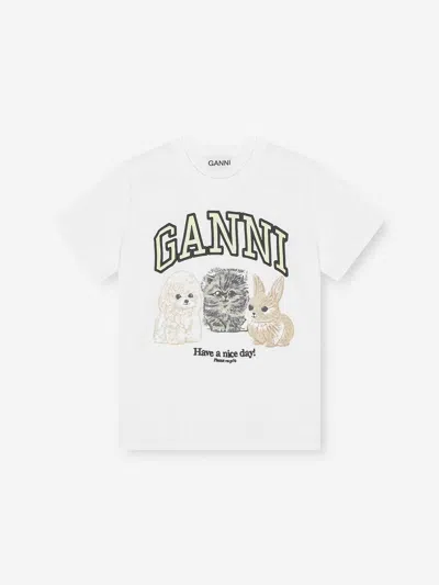 Ganni Cotton Printed T-shirt