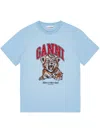 Ganni Basic Jersey Tiger Relaxed T-shirt In Multi
